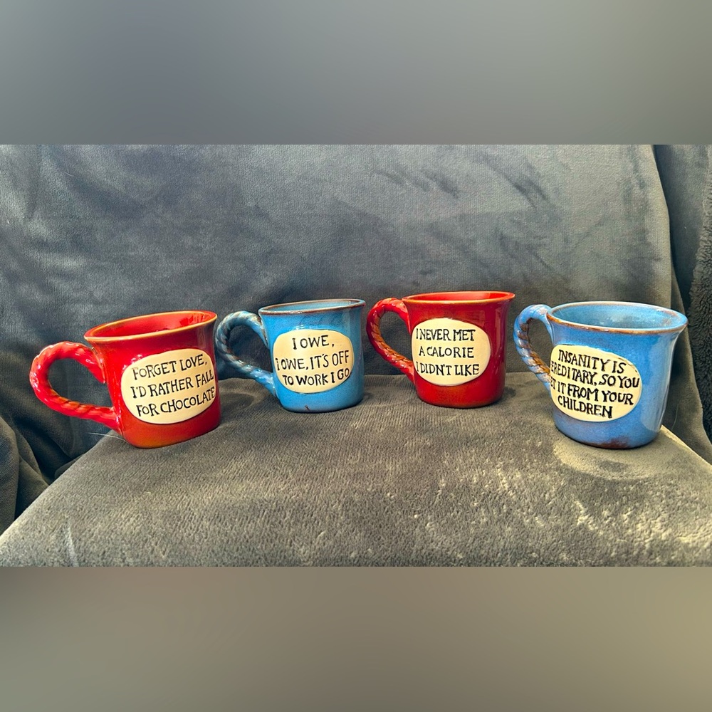 New GRYPHON WARE - 4 Funny Mugs